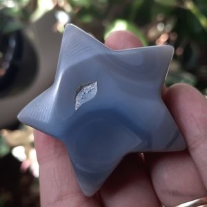 Minimal Druzy Blue Agate Heart Shaped Crystal